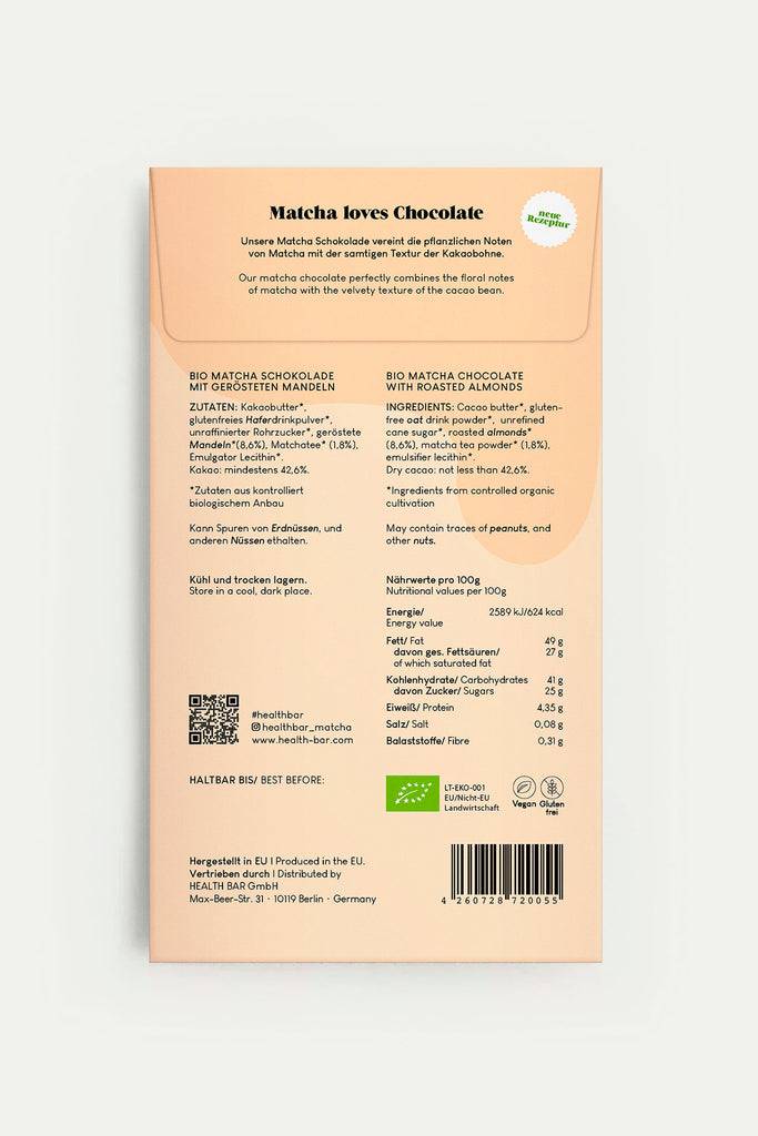 JUKSEREI HEALTH BAR · ORGANIC MATCHA CHOCOLATE ROASTED ALMONDS Letzte 3 Tage