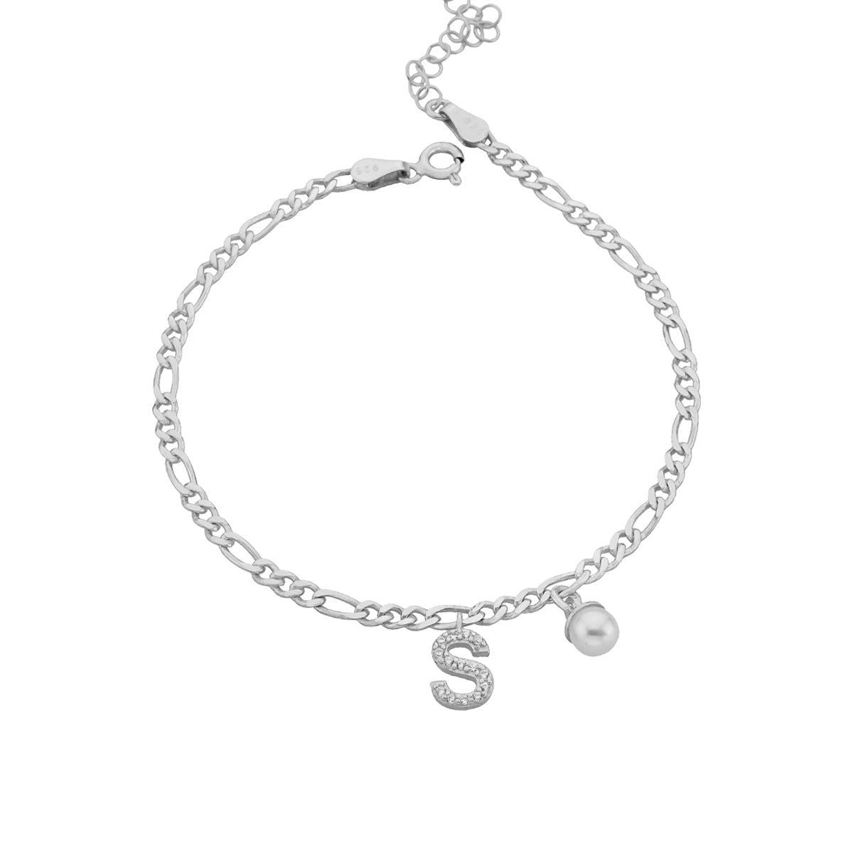 Kardelen Pearl Buchstaben Armkette - 925 SILBER Speichern exportieren