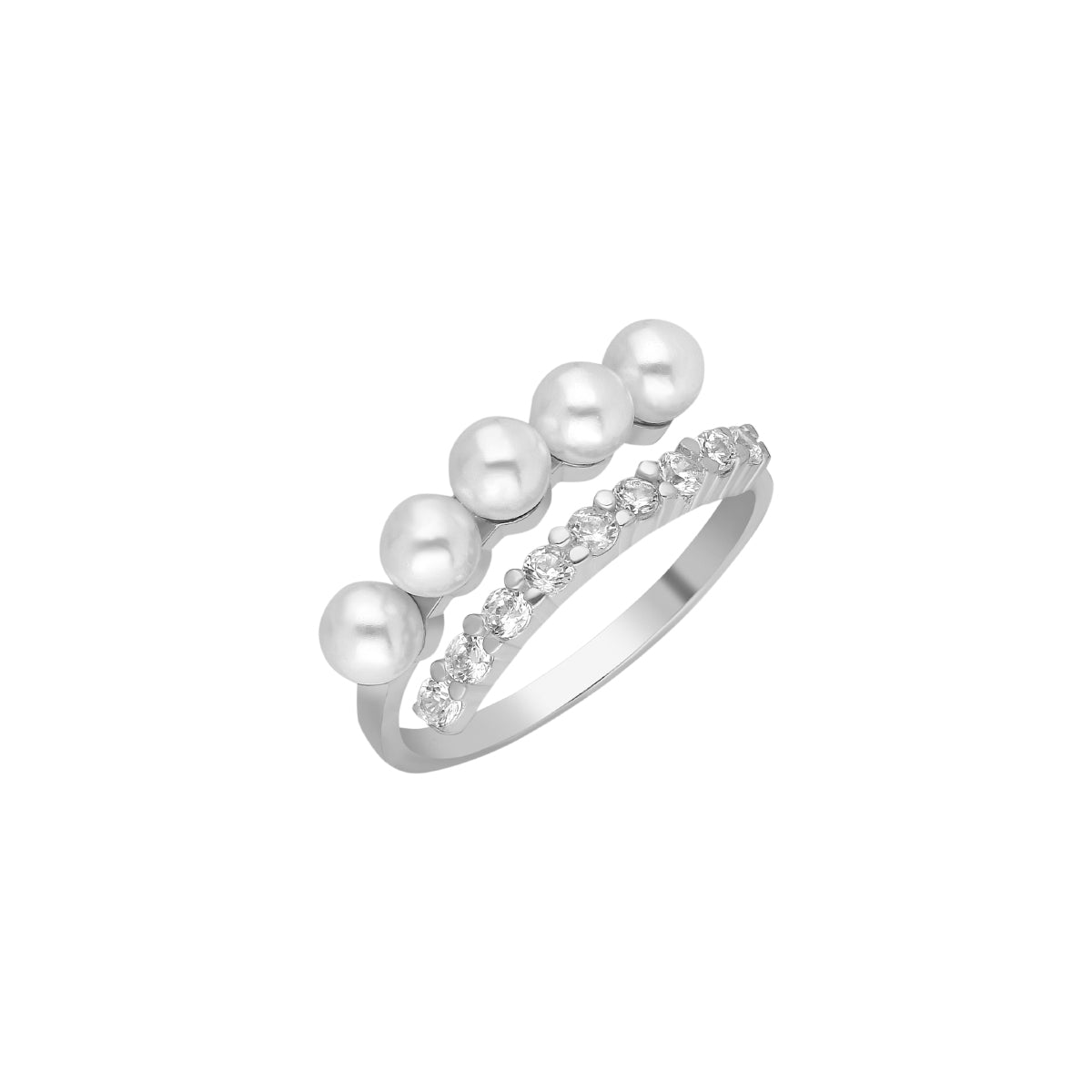 Kardelen Pointed Pearl Zirconia Ring - 925 SILBER Im Verkauf