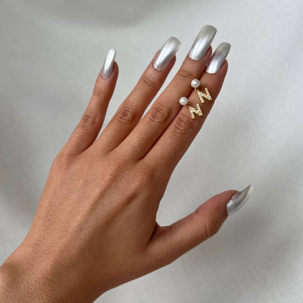 Kardelen PEARL INITIALEN OHRRING - 925 SILBER zollfrei