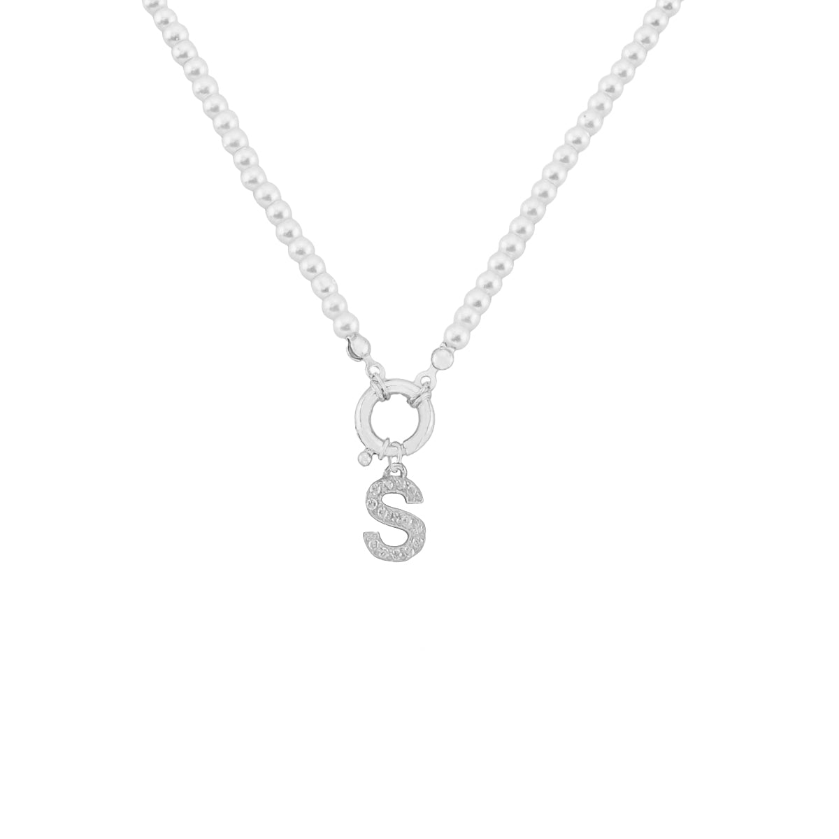 Kardelen Pearl Chain zirkonia Buchstaben Halskette - 925 SILBER 50% Rabatt für begrenzte Zeit