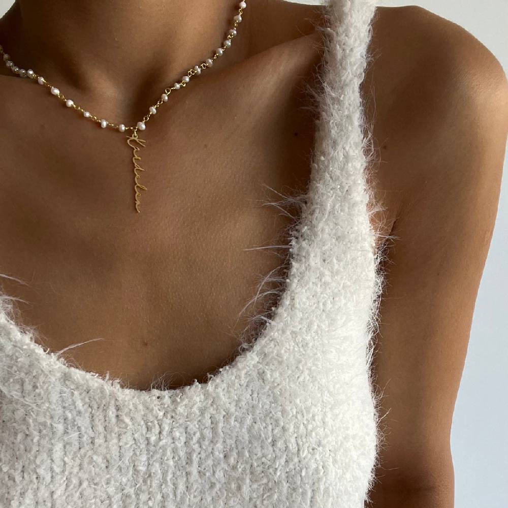 Kardelen Chain Design Pearl Halskette Basic Signature - 925 SILBER Hotsell