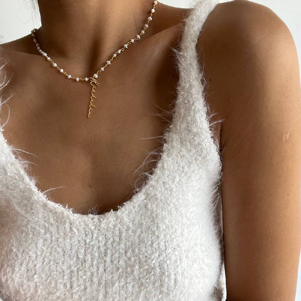 Kardelen Chain Design Pearl Halskette Basic Signature - 925 SILBER Hotsell