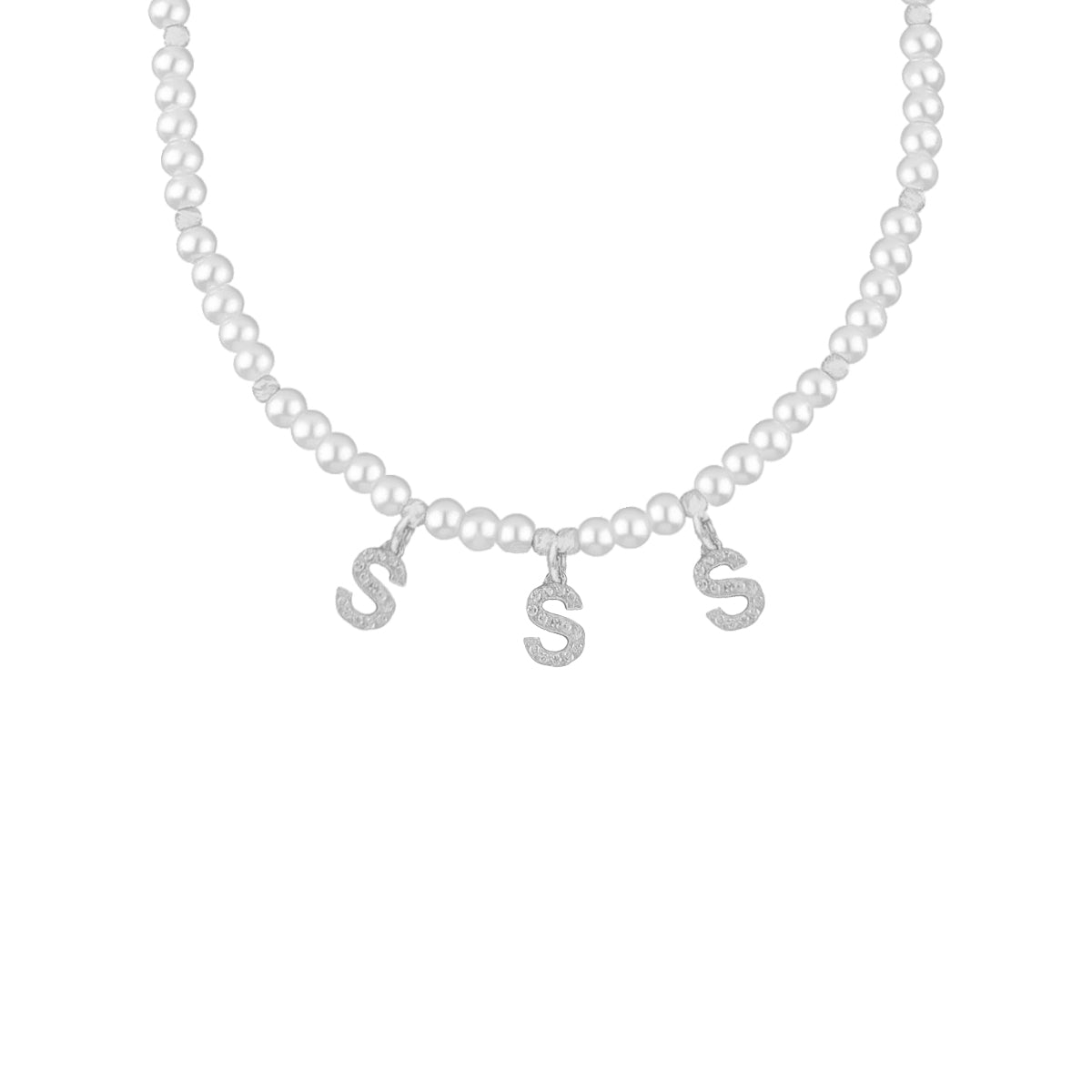 Kardelen Pearl Vibes Zirkonia Buchstaben Namenskette - 925 SILBER im Angebot
