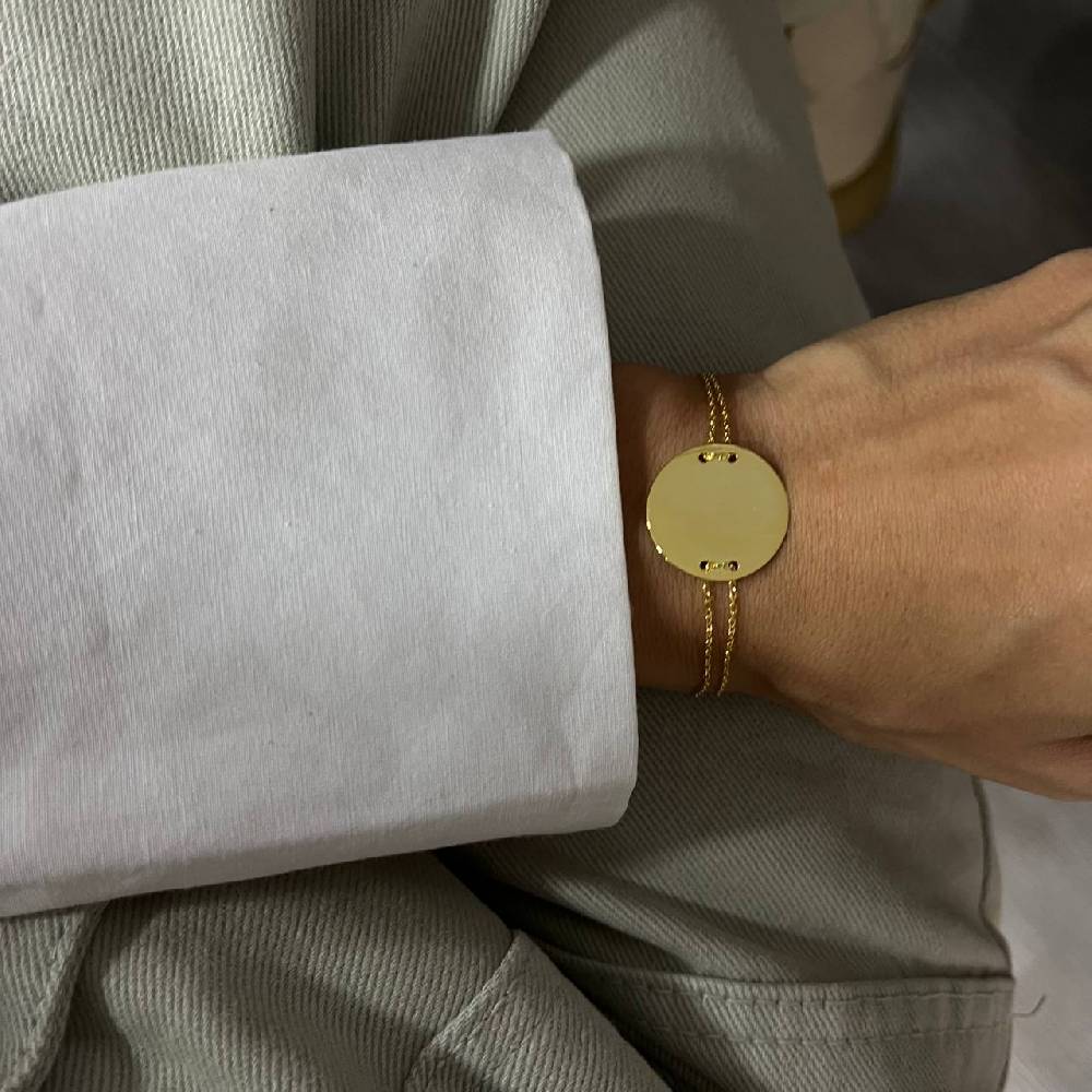 Kardelen Plättchen Gravurarmband - 925 SILBER Großer Ausverkauf