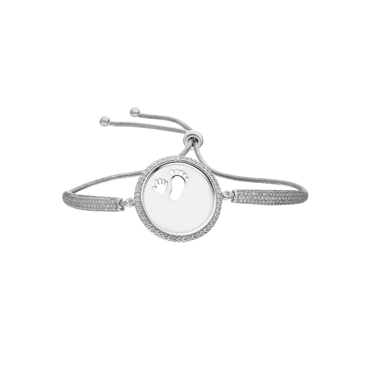 Kardelen Zirkonia Gravurarmband Baby Hand&Fuß - 925 SILBER Saisonschlussverkauf