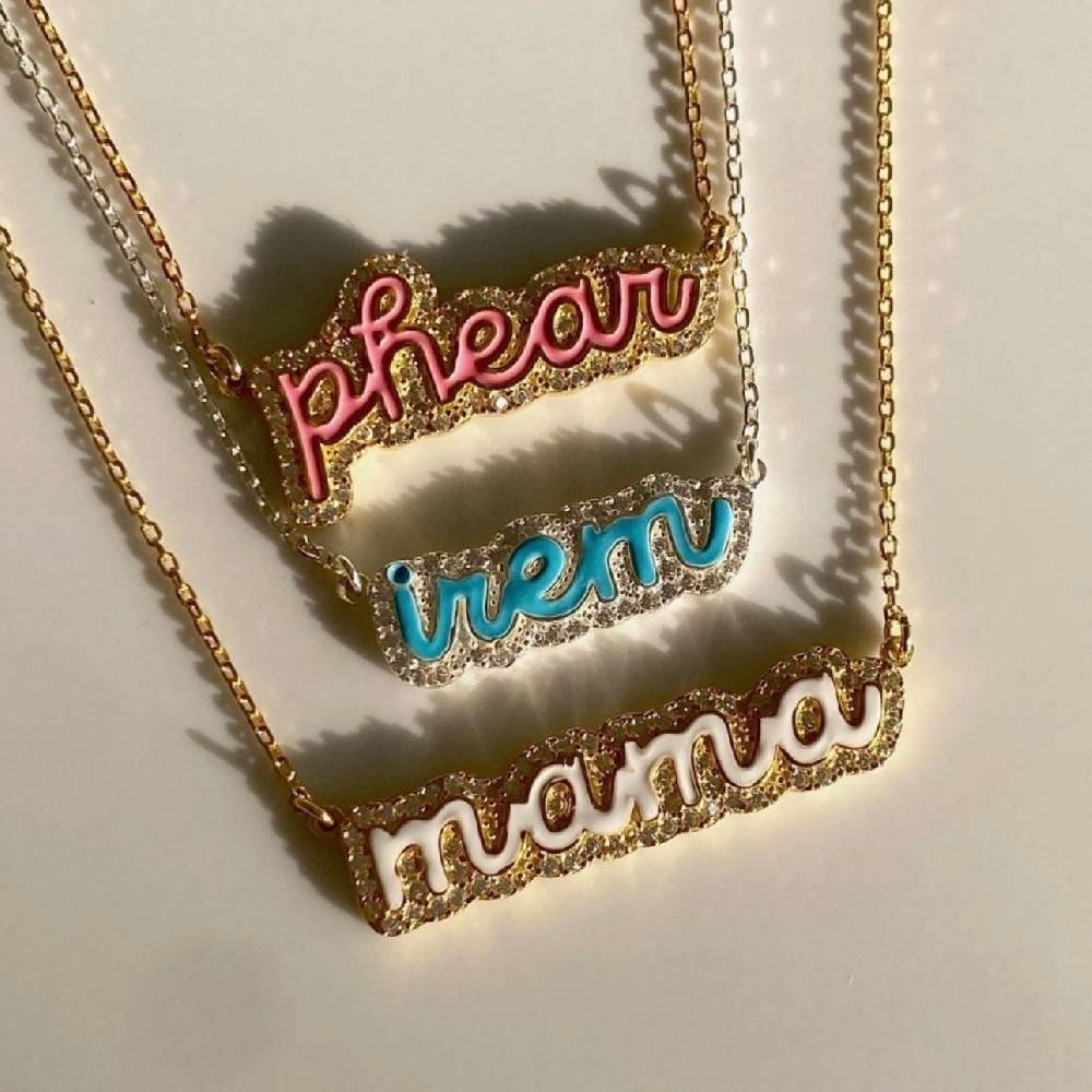 Kardelen Colorfull Precious Name Necklace - 925 SILBER Jubiläumsangebot