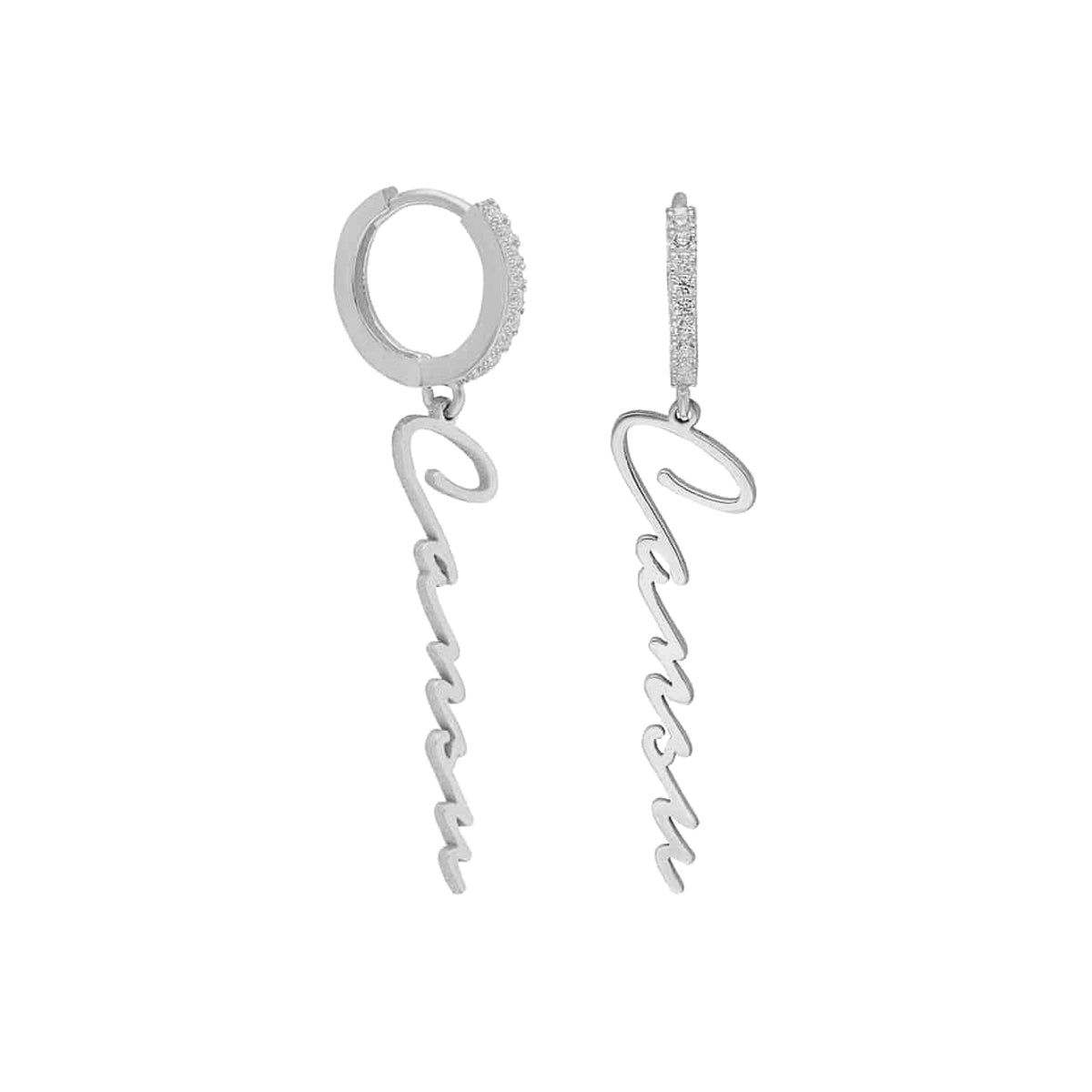 Kardelen Namensohrring mit Zirkonia - 925 SILBER Tiefpreis
