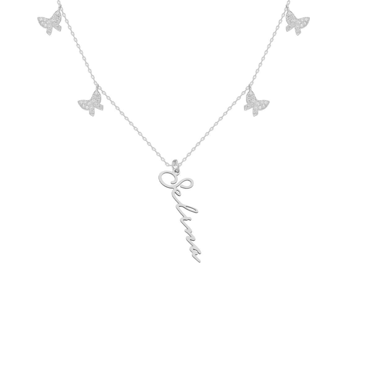 Kardelen Butterfly x Signatur Kette - 925 SILBER Kostenlose Rückgabe