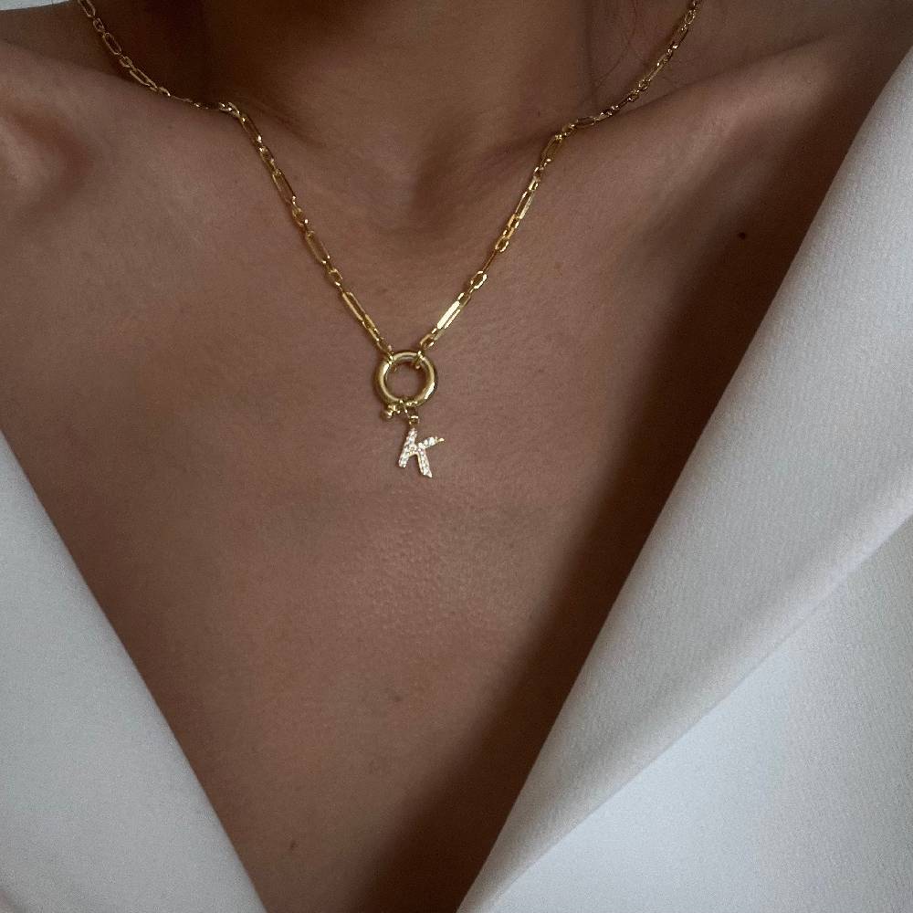 Kardelen Chain Zirkonia Buchstaben Halskette - 925 SILBER Bis zu 50% Rabatt