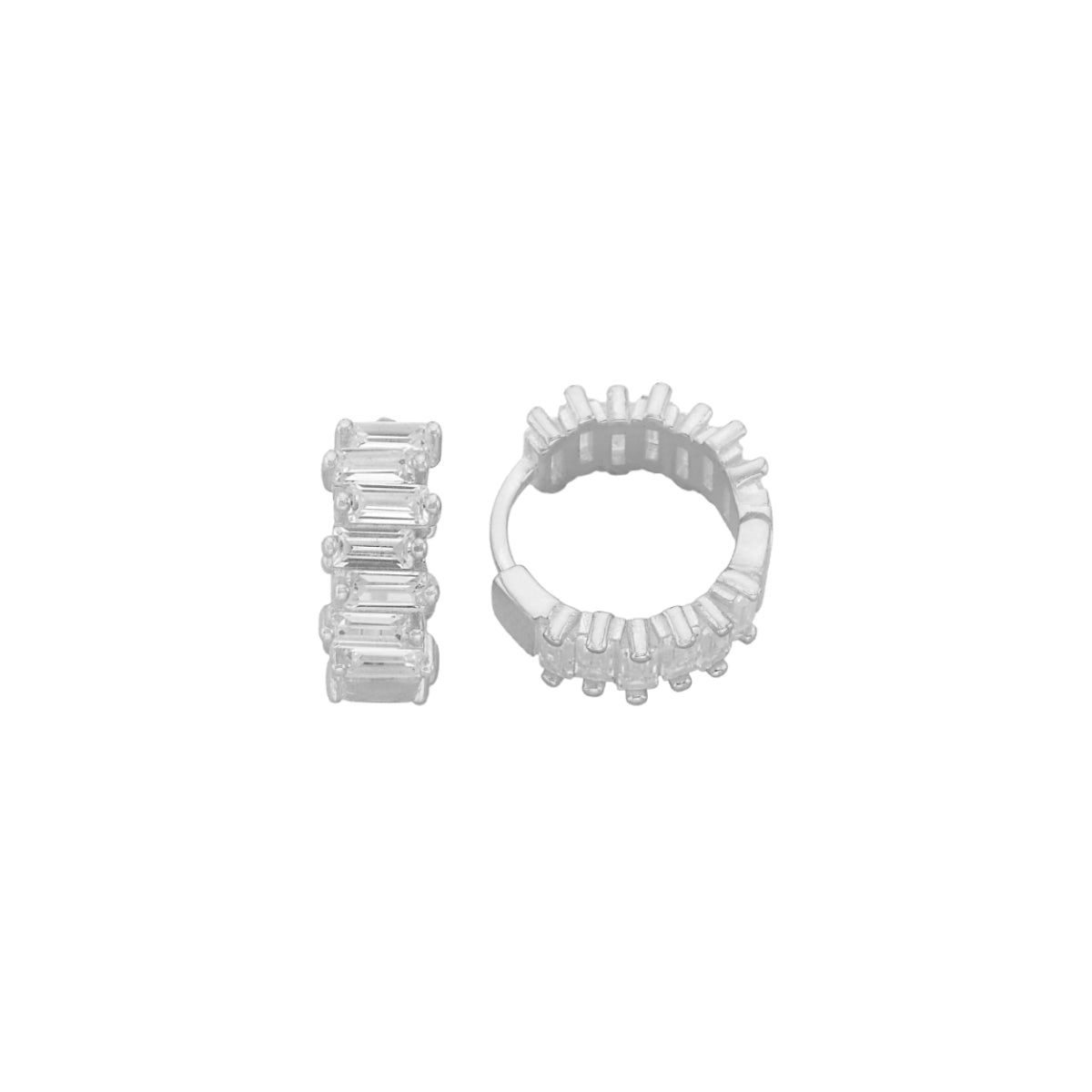 Kardelen Baguette Round Ohrring - 925 SILBER Sonderangebot der Fabrik