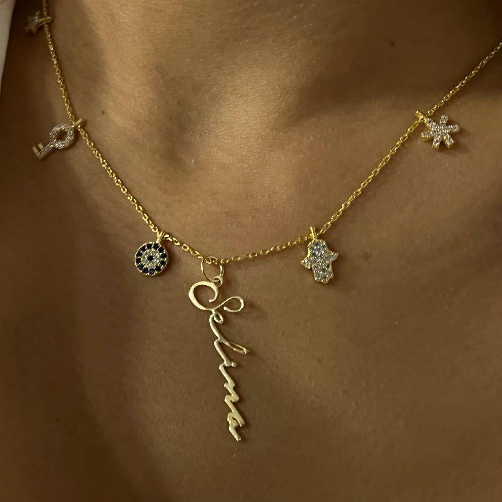 Kardelen Charm Signatur Halskette - 925 SILBER Bis zu 55% Rabatt