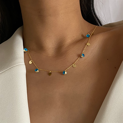 Kardelen Nazar Plättchen Kette - 925 SILBER 2025