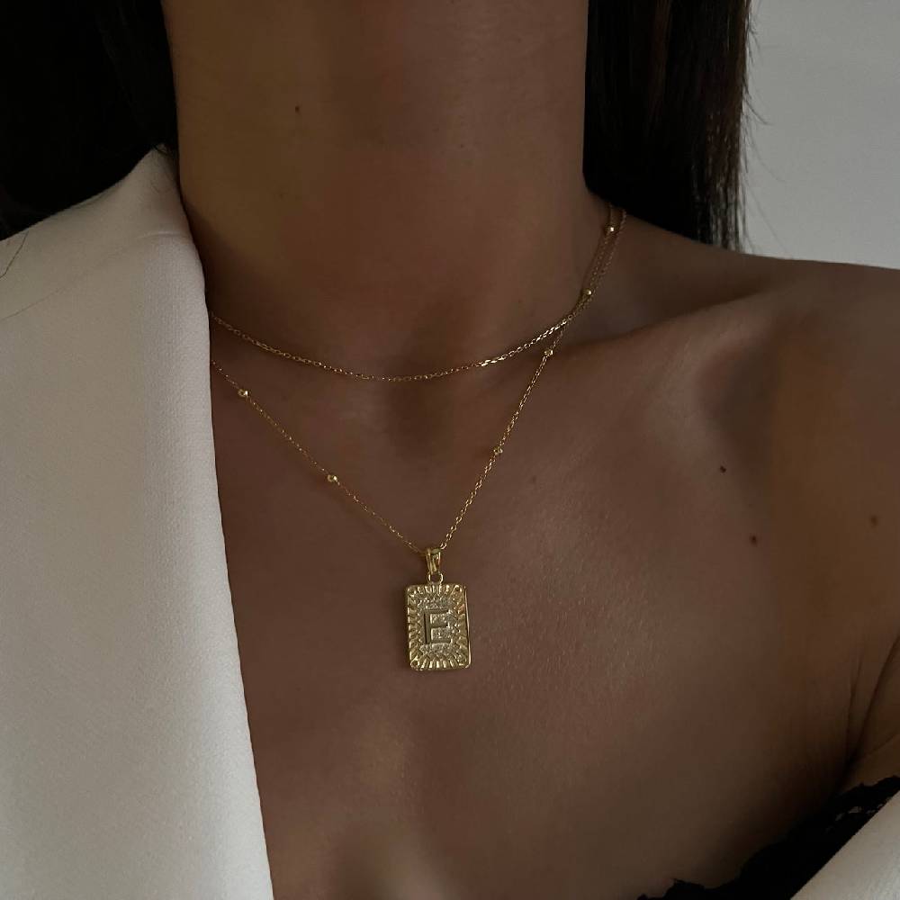 Kardelen Vintage Letter Necklace - 925 SILBER Fabrikverkauf