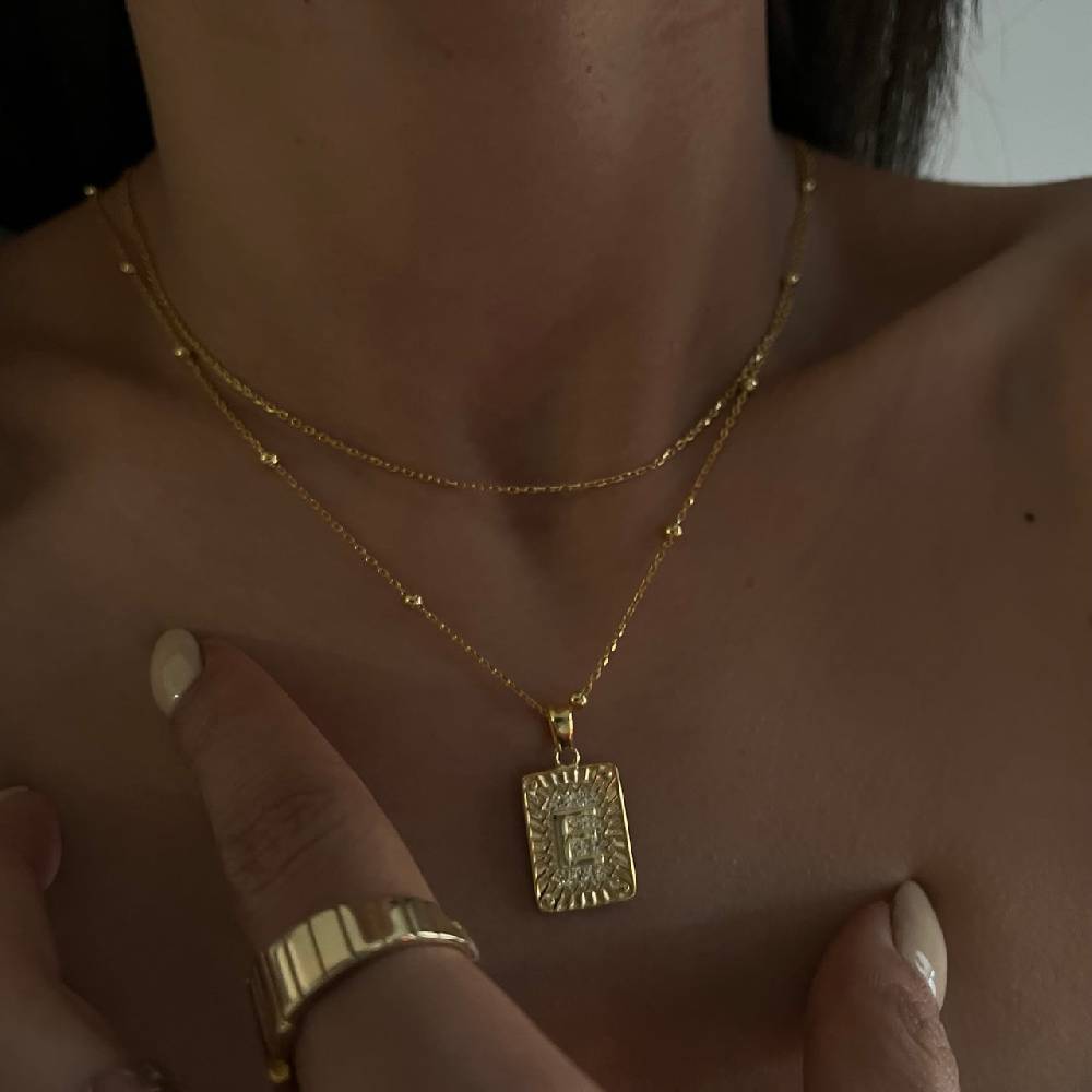 Kardelen Vintage Letter Necklace - 925 SILBER Fabrikverkauf