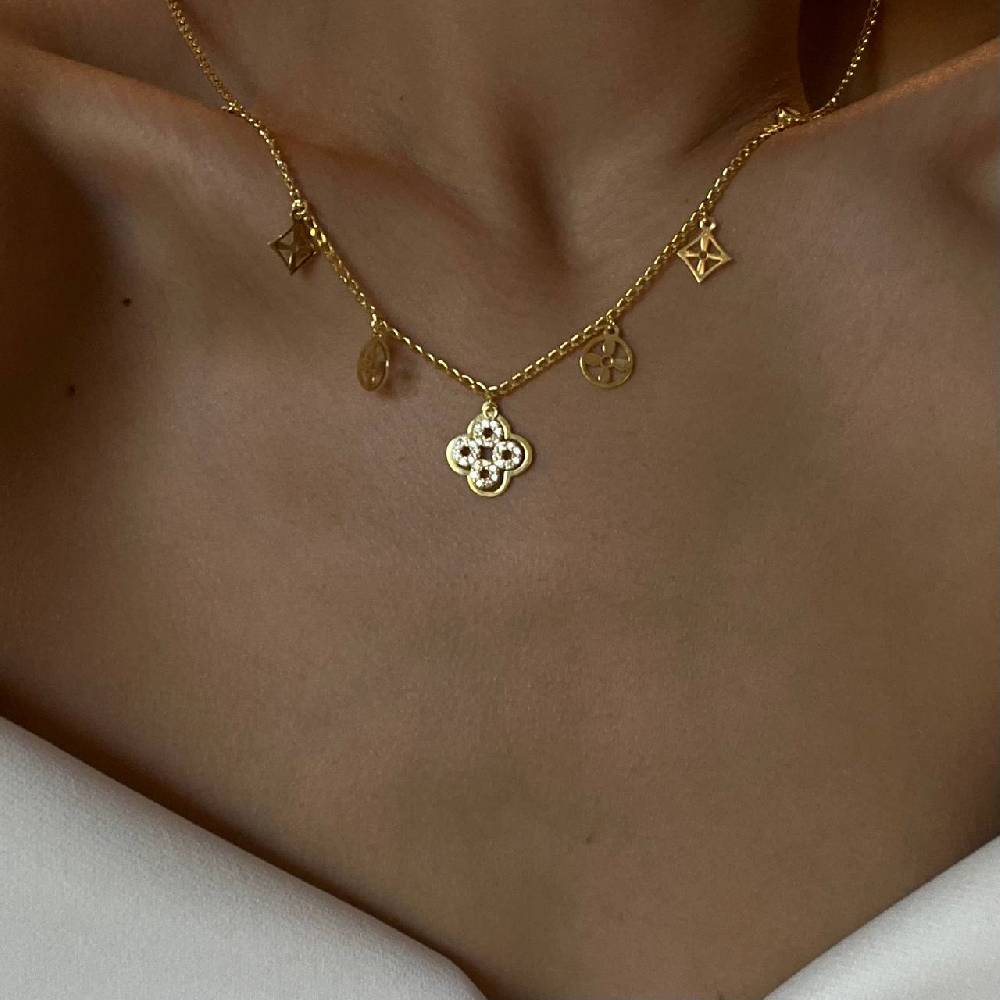 Kardelen Luxus Charm Halskette - 925 SILBER Fabrik Onlineshop