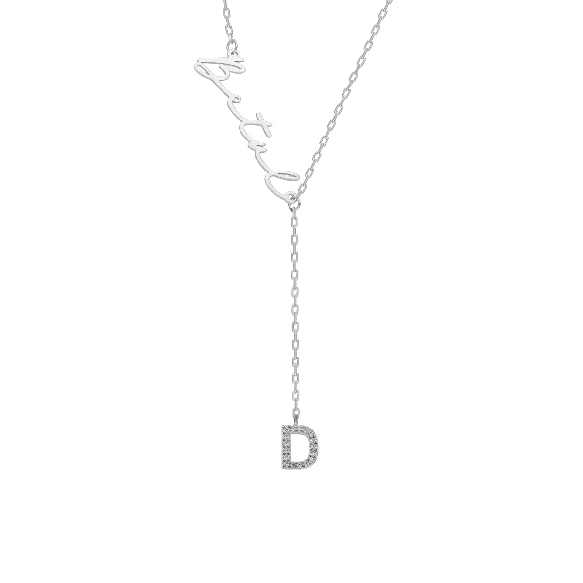 Kardelen Namenskette Y mit Zirkonia Buchstabe - 925 SILBER Online Shopping