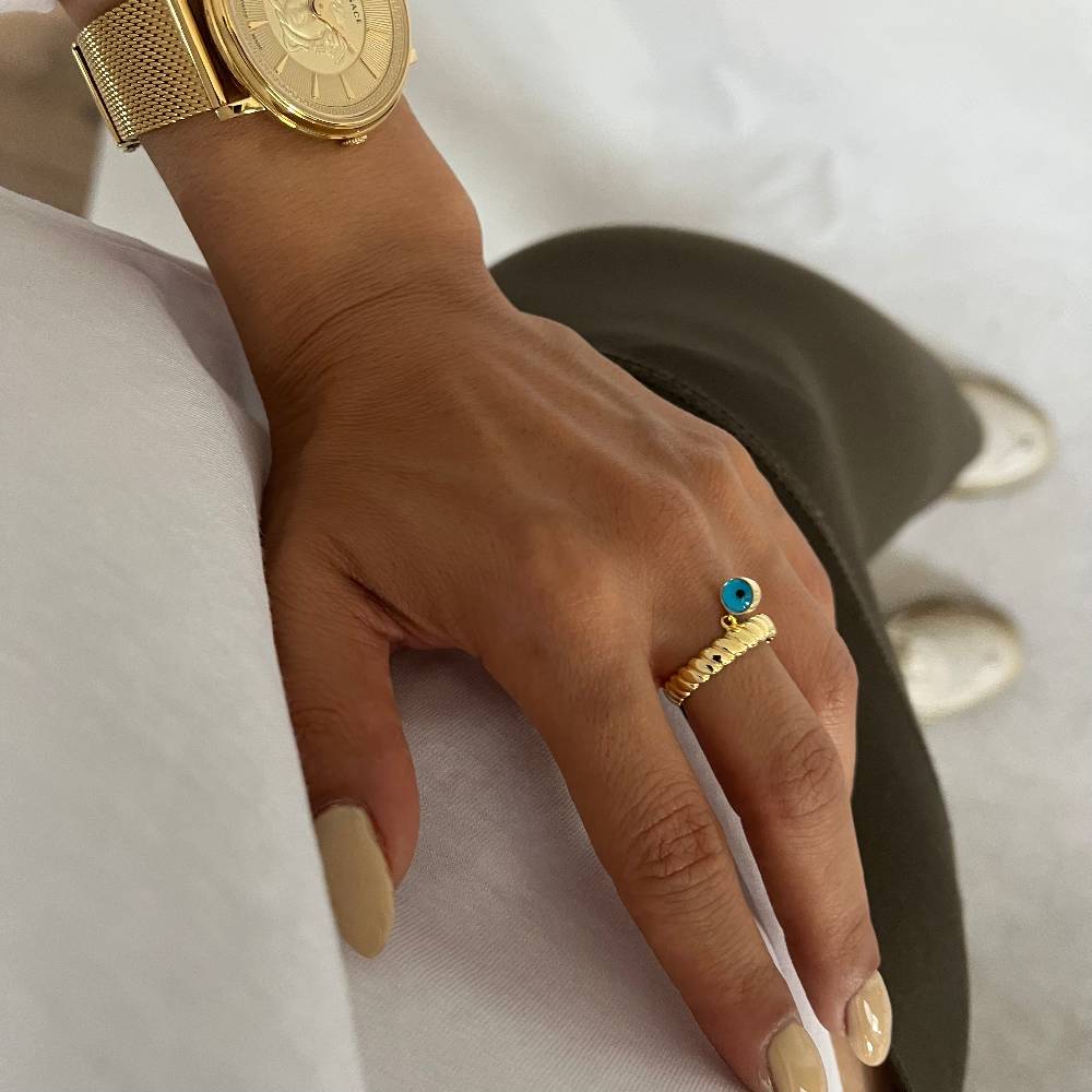 Kardelen Burma Nazar Ring - 925 SILBER Weihnachtsangebot