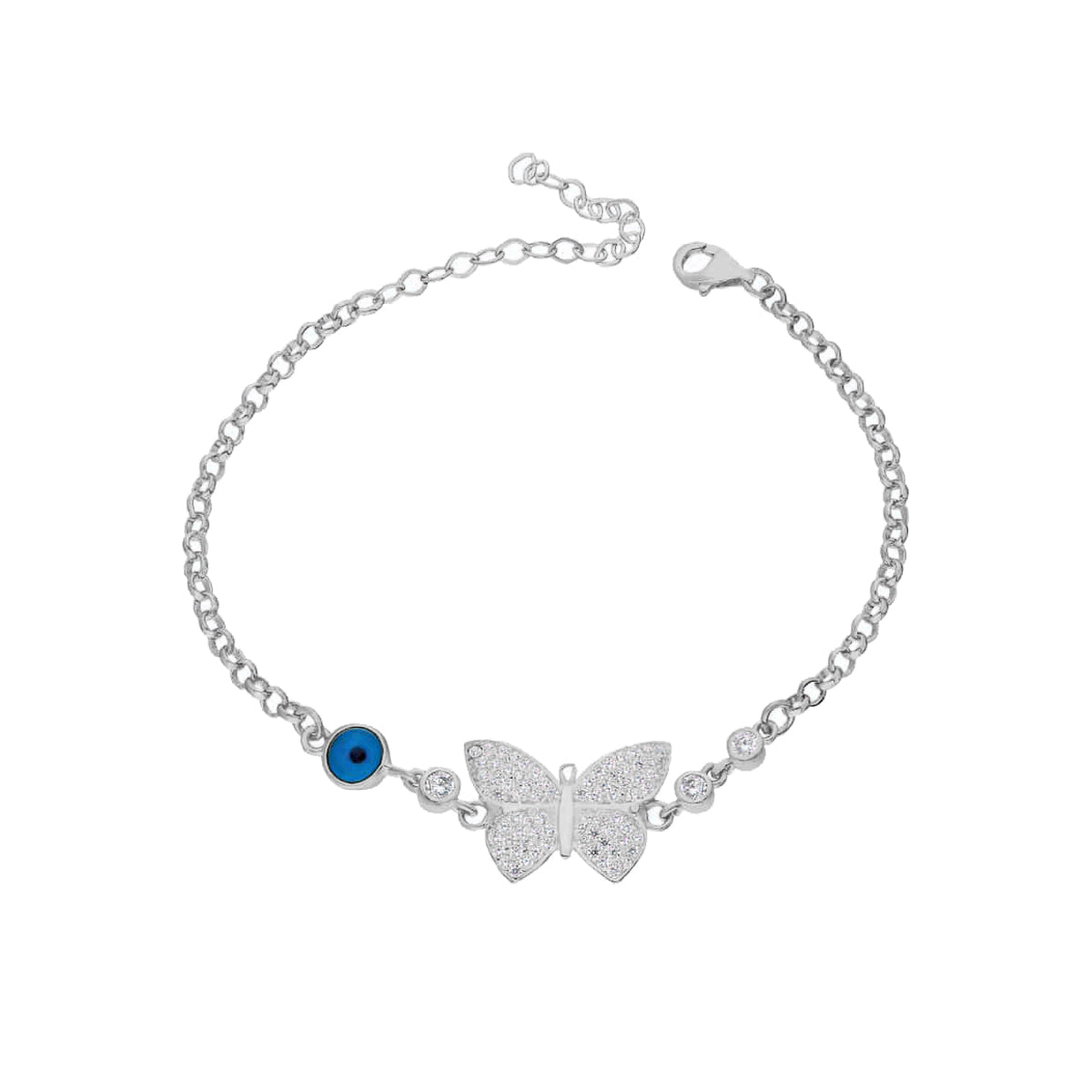 Kardelen Butterfly Nazar Armkette - 925 SILBER Vatertagsangebot