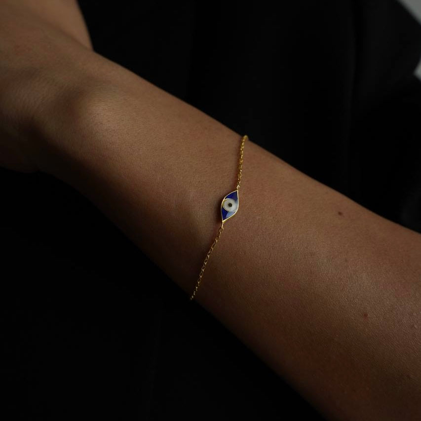 Kardelen BLAUE MINI EYE ARMKETTE - 925 SILBER VIP-Rabatte