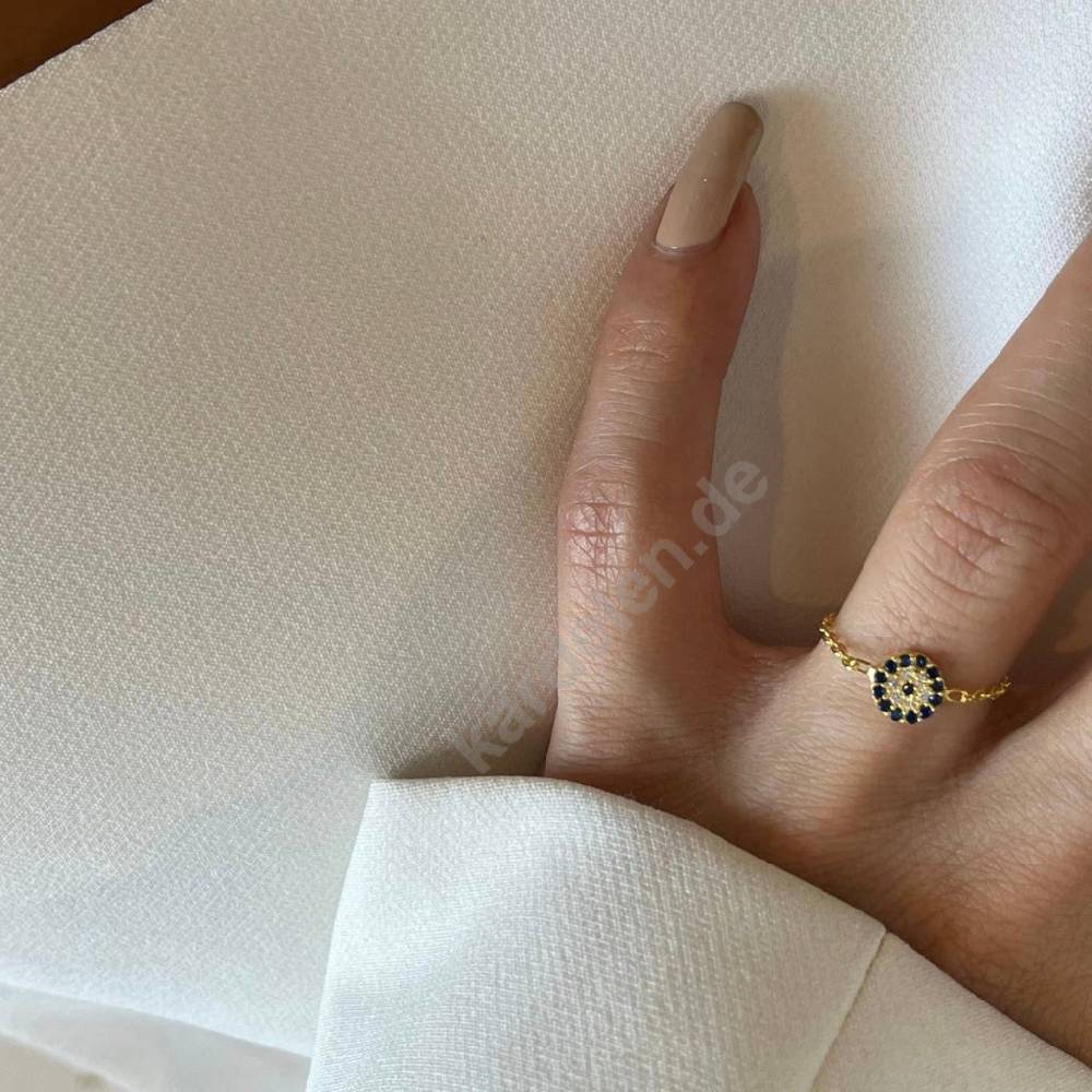 Kardelen NAZAR CHAIN RING - 925 SILBER Bis zu 55% Rabatt