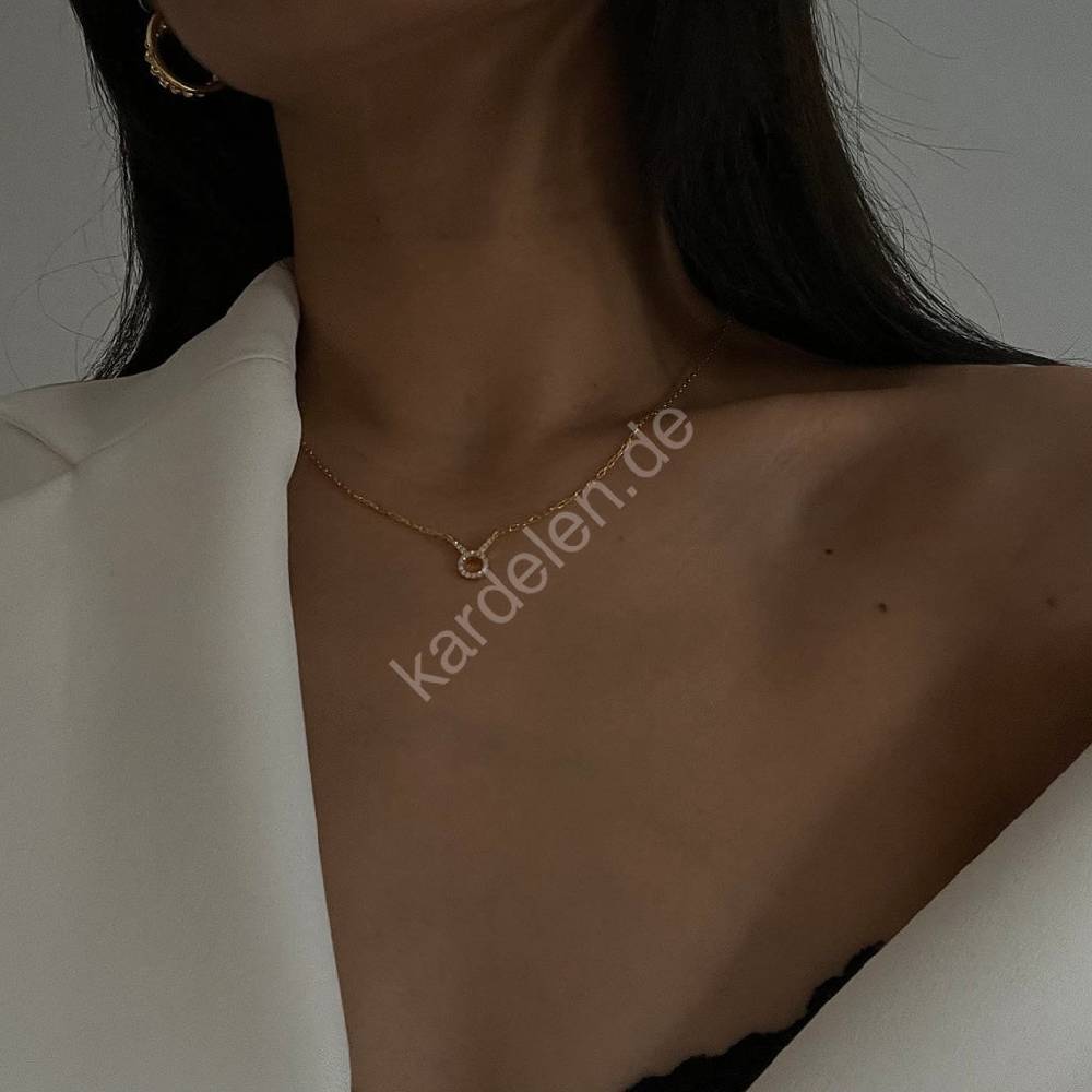 Kardelen STERNZEICHEN ZIRKONIA HALSKETTE - 925 SILBER Kostenloser Versand international