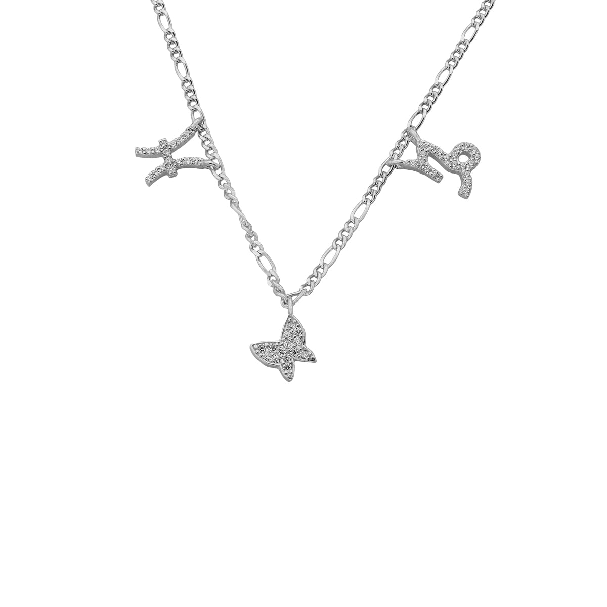 Kardelen Sternzeichen Partner Kette mit Schmetterling - 925 SILBER 50% Rabatt für begrenzte Zeit