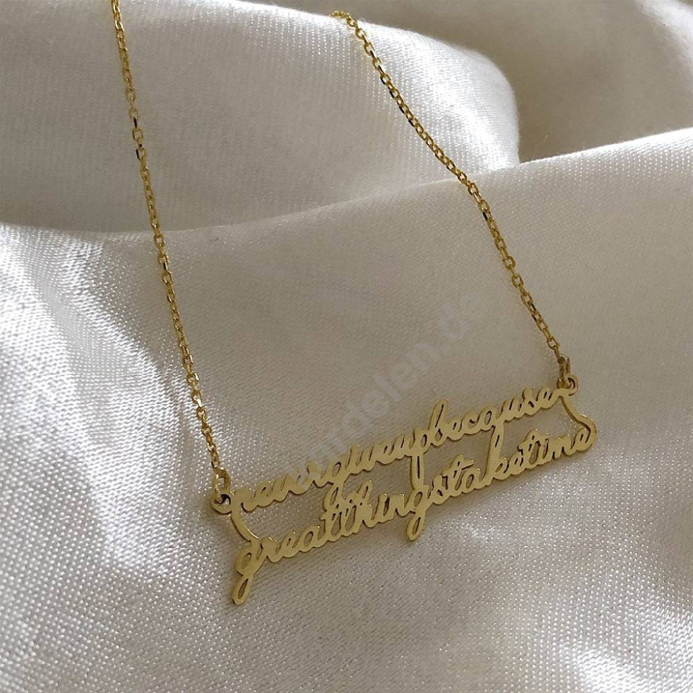 Kardelen Langer Satz Halskette - 925 SILBER Sonderangebot