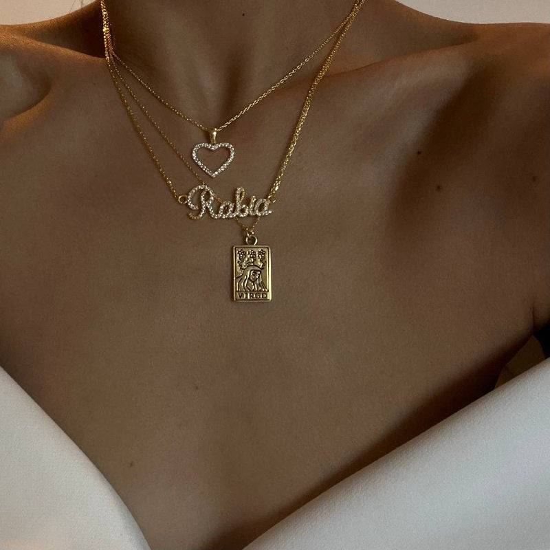 Kardelen Full Zirkonia Herz Kette - 925 SILBER Versandkostenfrei