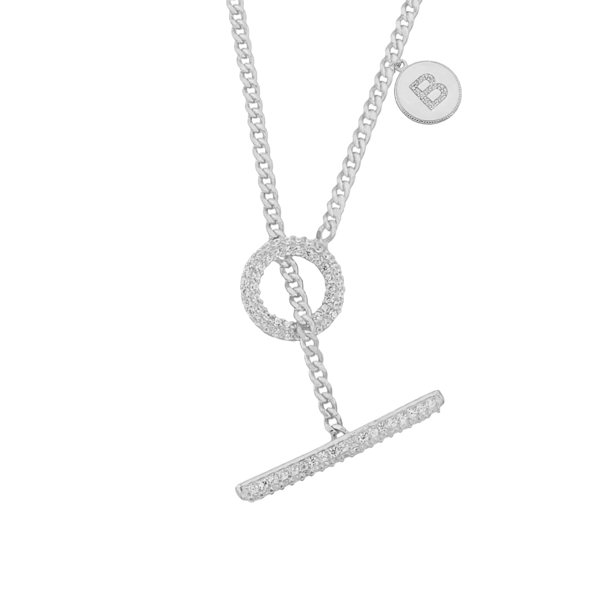 Kardelen Lovin Zirkonia Round Buchstabe Halskette - 925 SILBER Weihnachtsangebot