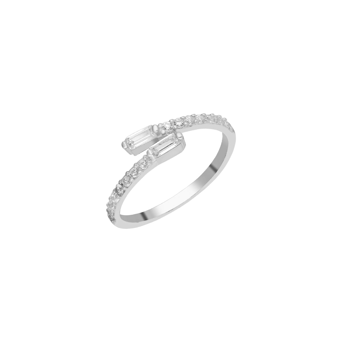 Kardelen Double Baguette Ring - 925 SILBER Muttertagsangebot