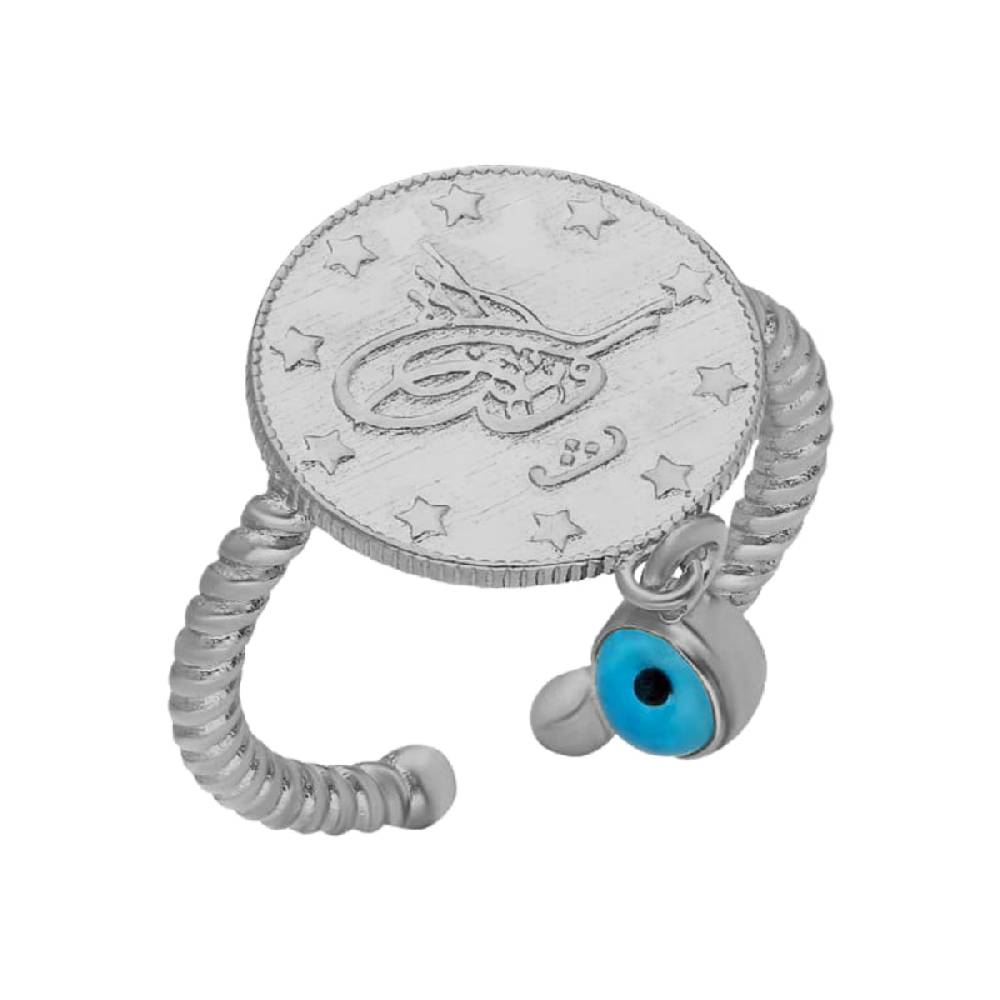 Kardelen Ceyrek Ring mit Nazar - 925 SILBER Fabrikladen