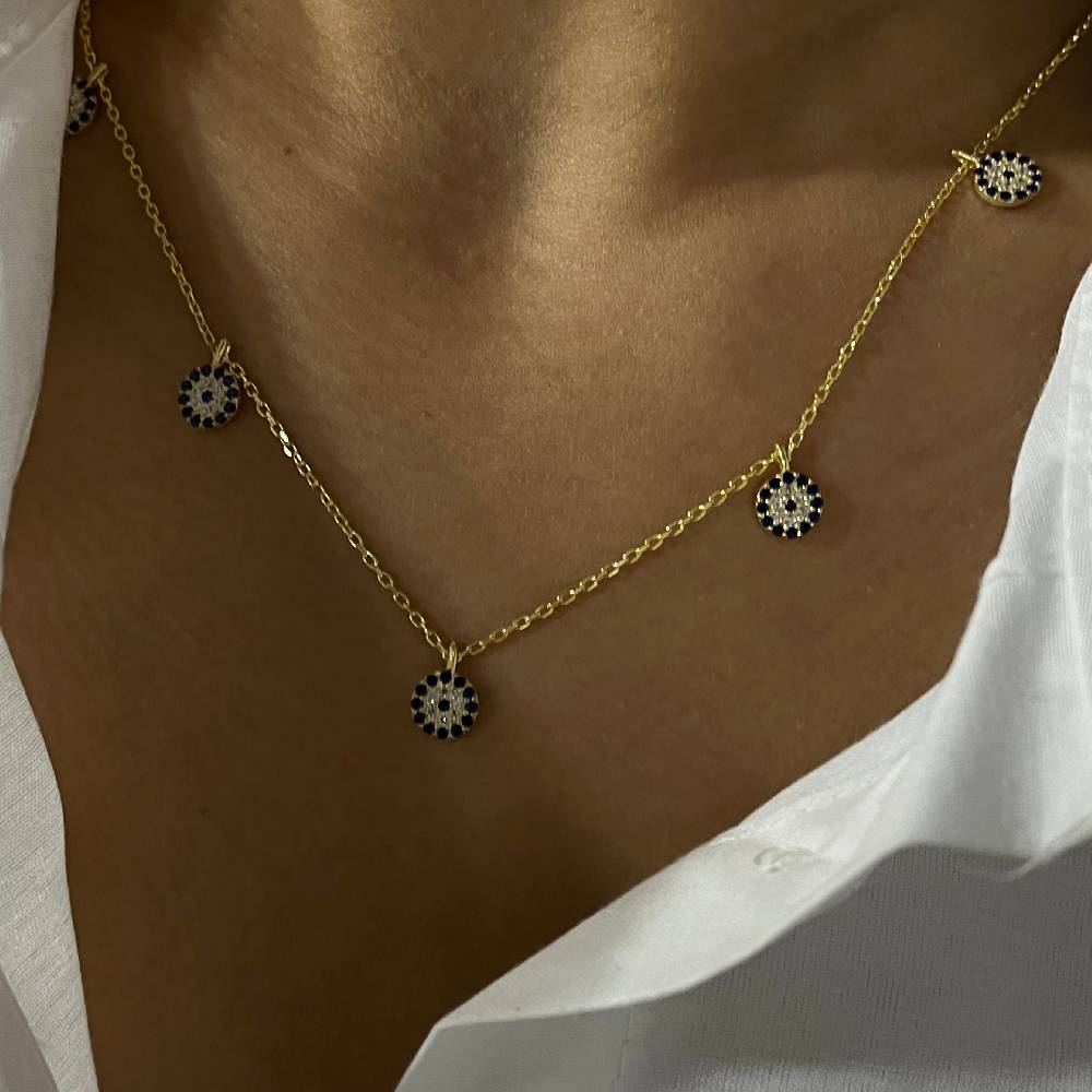 Kardelen Nazar Chocker 5er Kette - 925 SILBER zollfrei