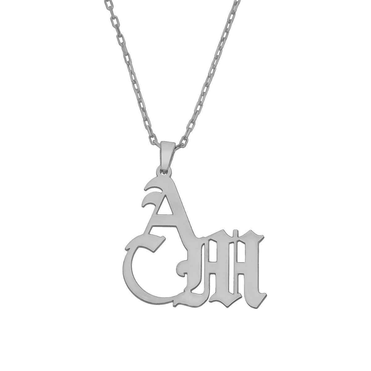 Kardelen 2er Buchstabenkette Gothic - 925 SILBER Tiefpreis