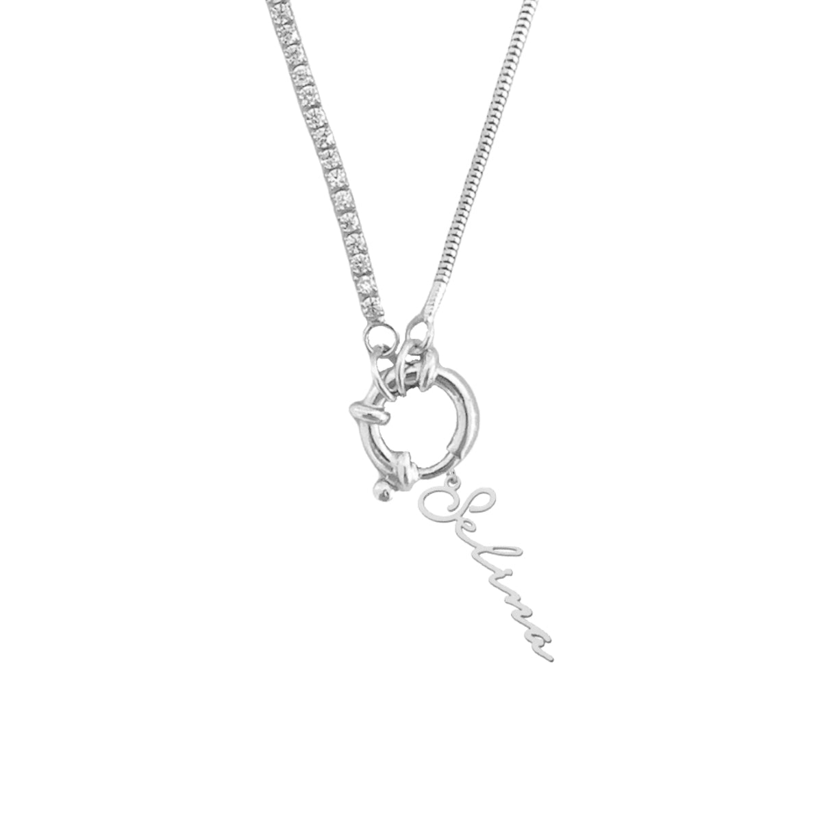 Kardelen Chain Design Italia Iced Signatur Namenskette - 925 SILBER Riesige Rabatte