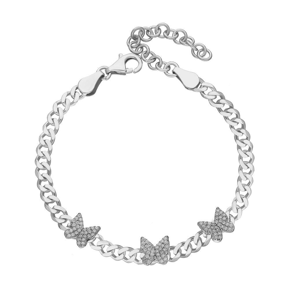 Kardelen Gourmet Butterfly Zirkonia Stein Armkette - 925 SILBER zollfrei