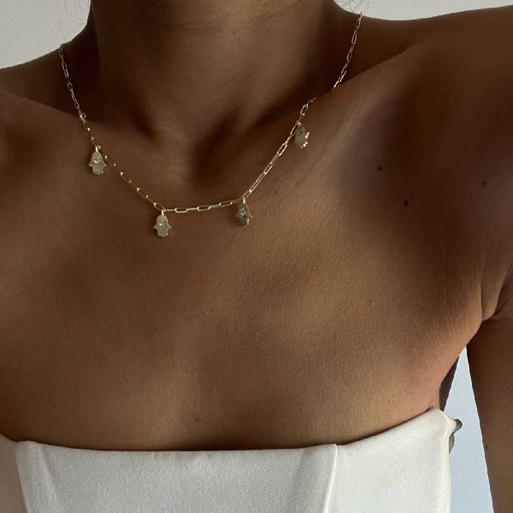 Kardelen Fatimas Hand Chocker Kette - 925 SILBER Online