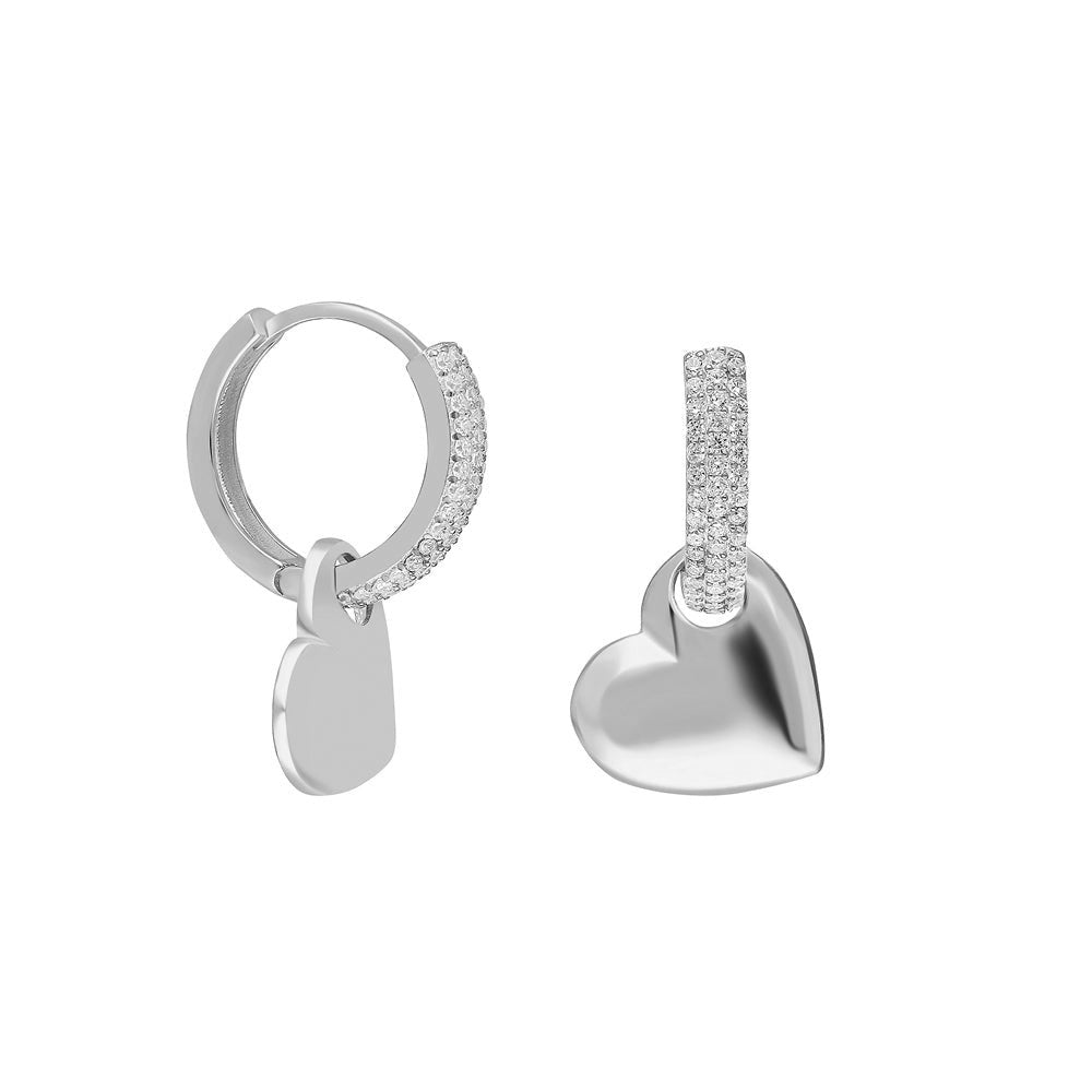 Kardelen Big Herz Zirkonia Ohrring - 925 SILBER Black Friday