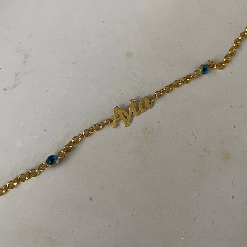 Kardelen 2er Nazar Namensarmkette - 925 SILBER Valentinstagsangebot