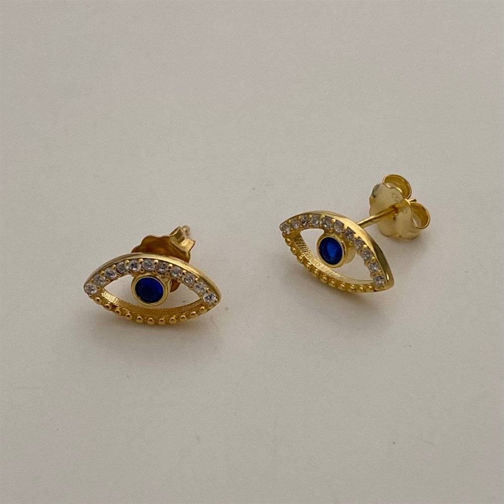 Kardelen Blue Eye stecker Ohrring - 925 SILBER Bestseller