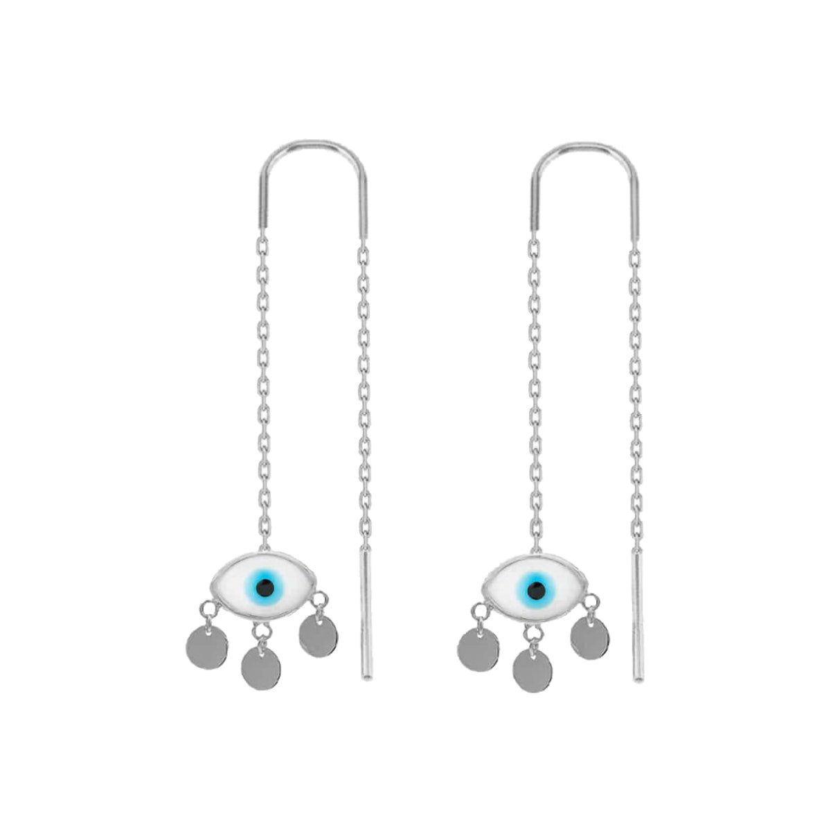 Kardelen Firuze White Eye Ohrring - 925 SILBER VIP-Rabatte