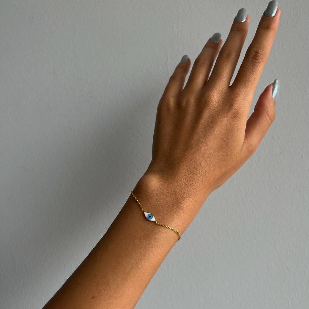 Kardelen COLORFULL MINI EYE ARMKETTE - 925 SILBER Kostenlose Rückgabe