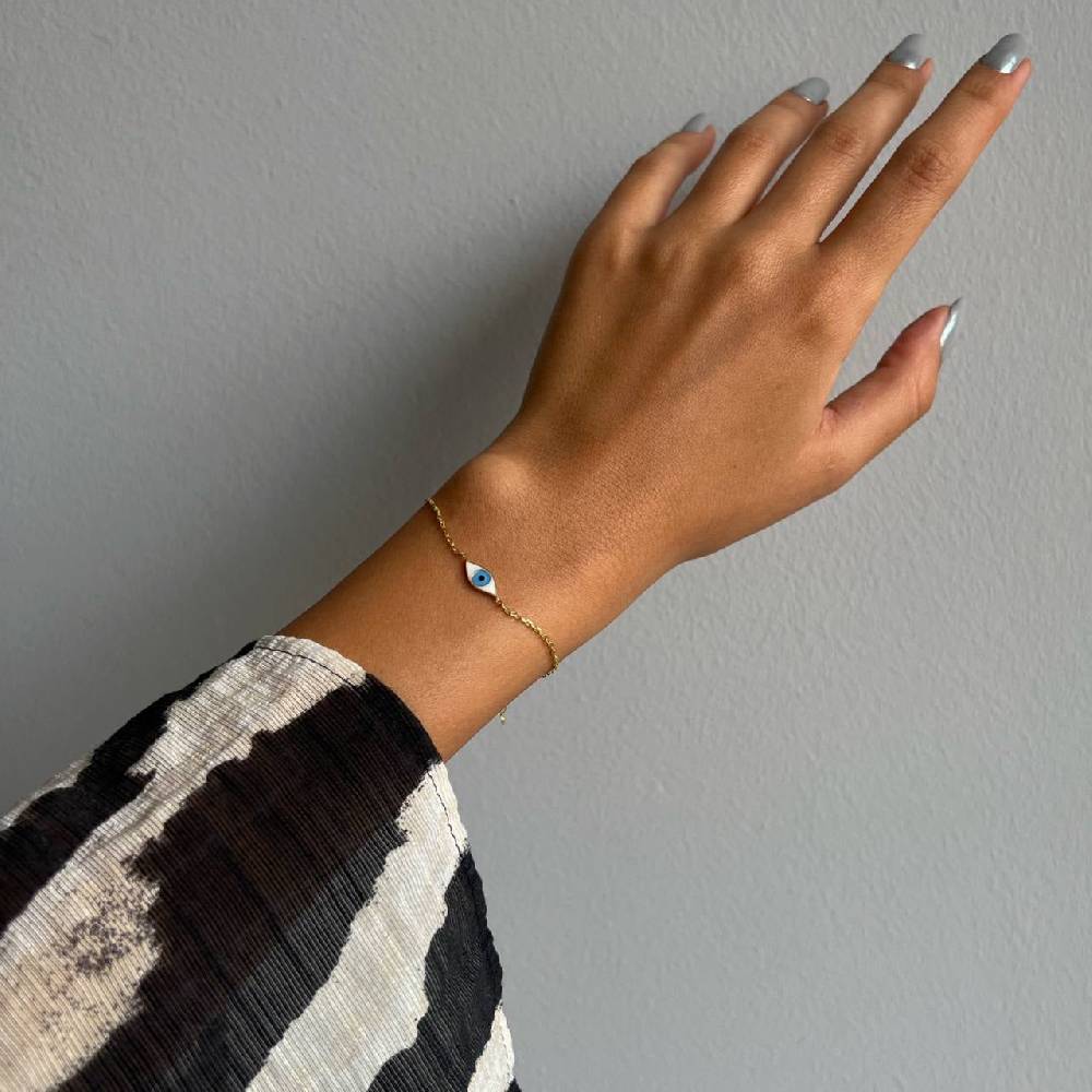 Kardelen COLORFULL MINI EYE ARMKETTE - 925 SILBER Kostenlose Rückgabe