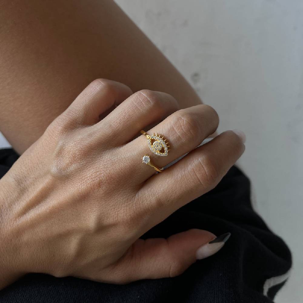 Kardelen Zirconia Eye Ring - 925 SILBER Fabrikladen
