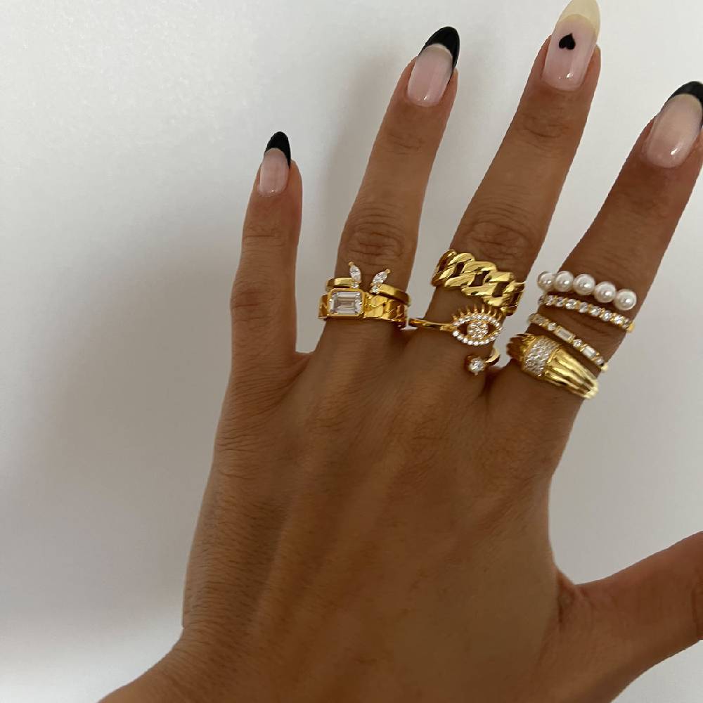 Kardelen Zirconia Eye Ring - 925 SILBER Fabrikladen