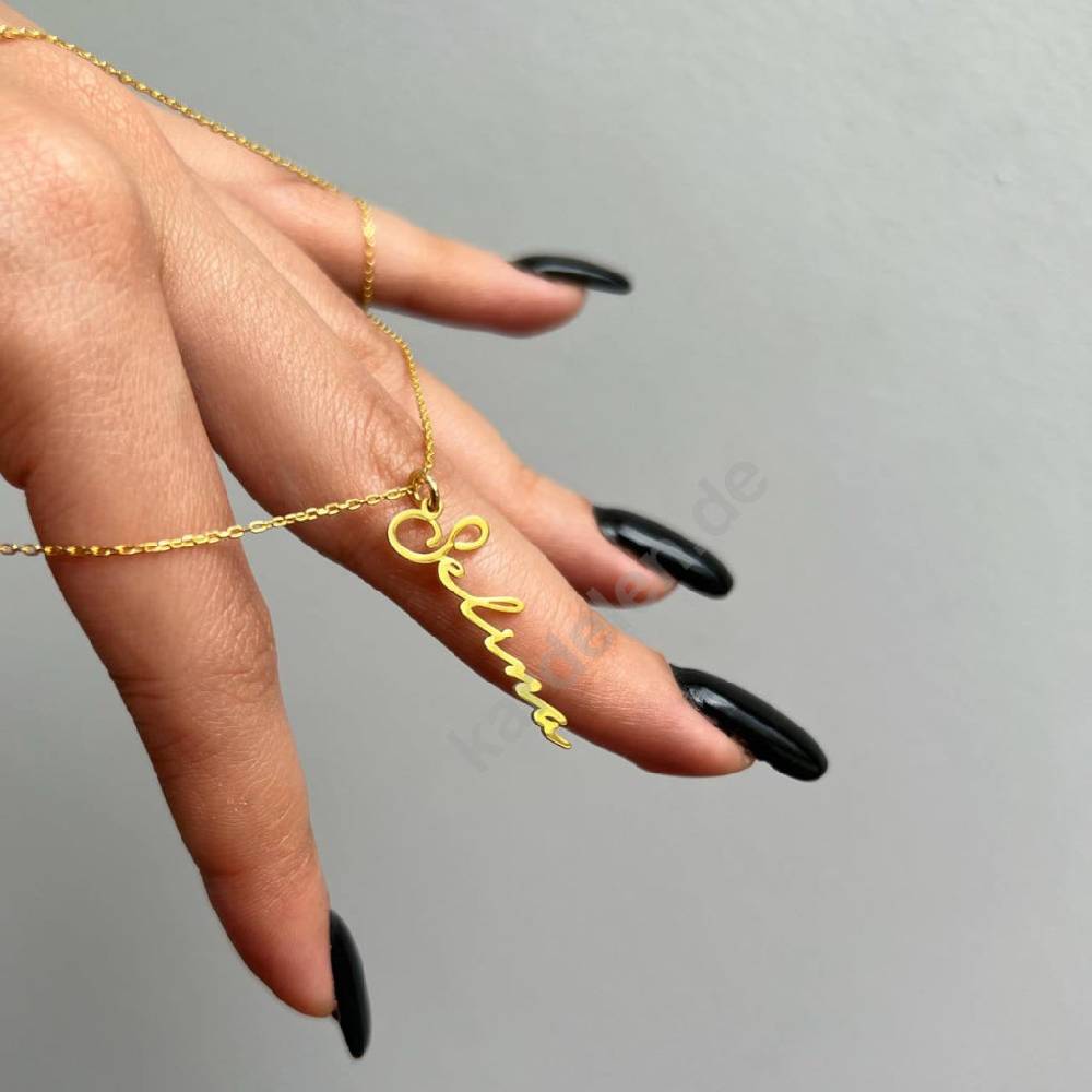 Kardelen 14K GOLD SIGNATUR NAMENSKETTE Outlet