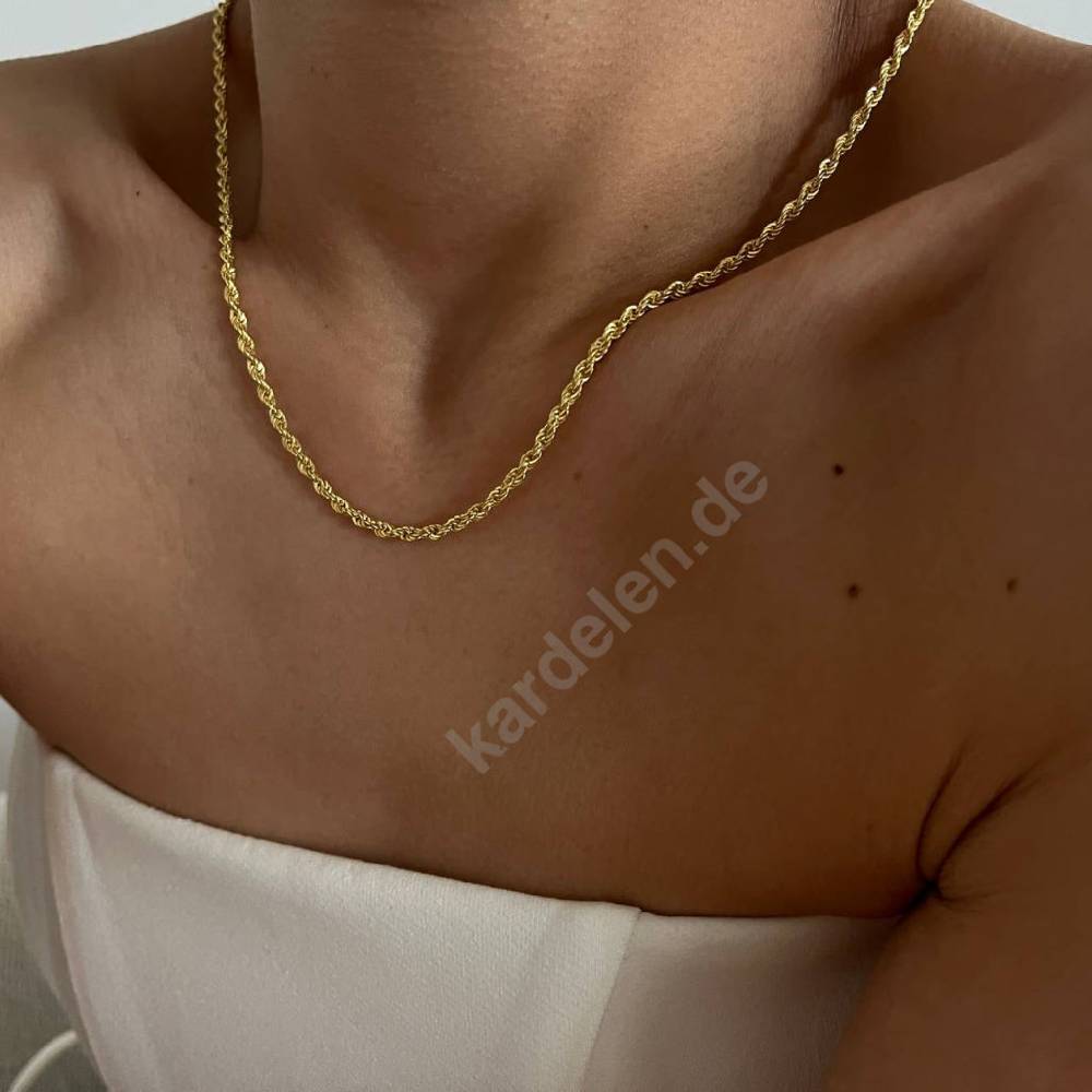 Kardelen 14k Gold Wirbel Halskette Limitierter Zeitrabatt