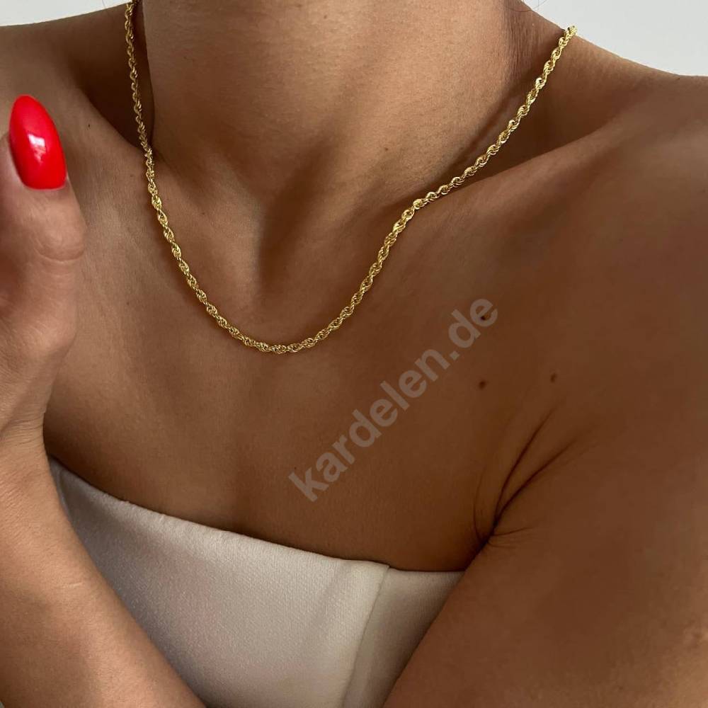 Kardelen 14k Gold Wirbel Halskette Limitierter Zeitrabatt