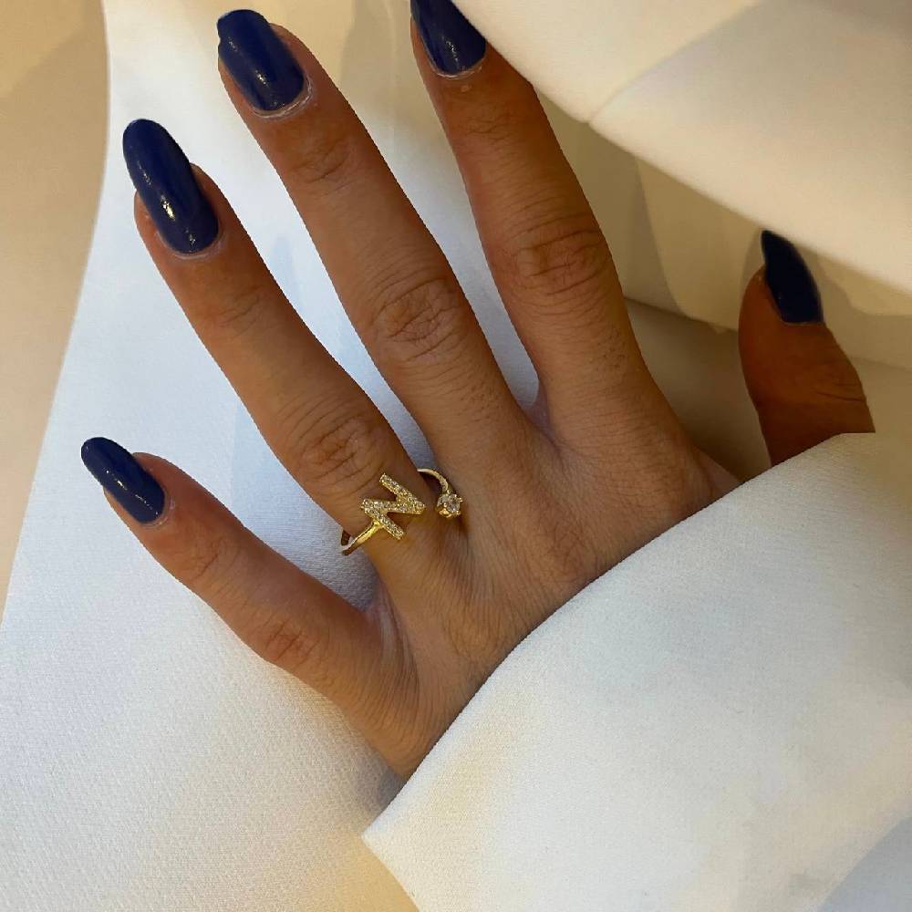 Kardelen Letter Diamond Ring - 925 SILBER Preisnachlass