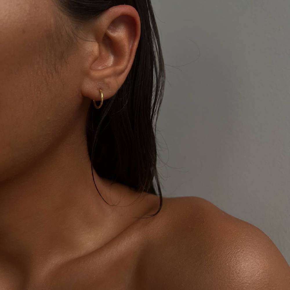 Kardelen 10mm Plain Hoop Earrings Osterangebot